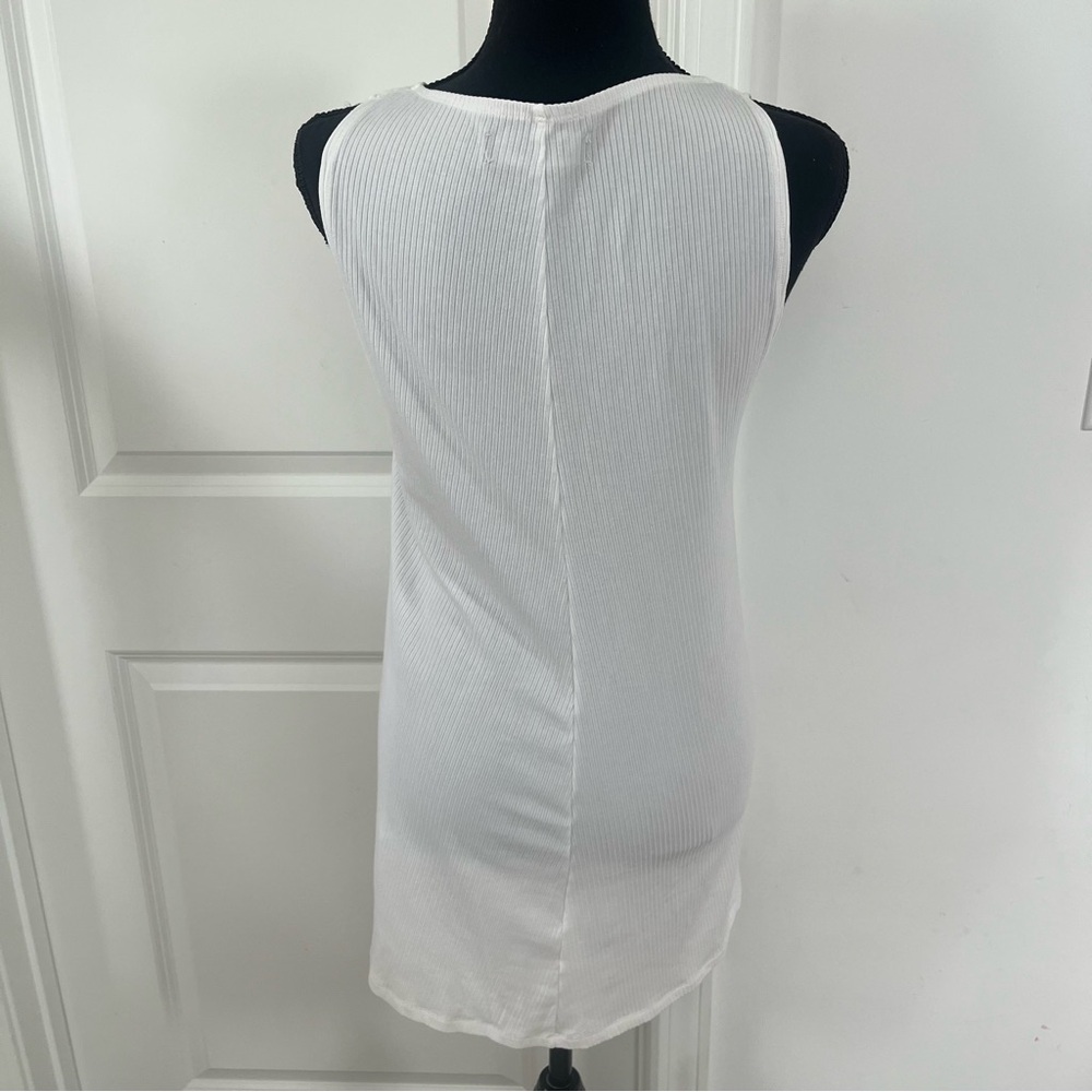 Reformation Mini Ribbed Dress White Sz XS - Picture 3 of 6